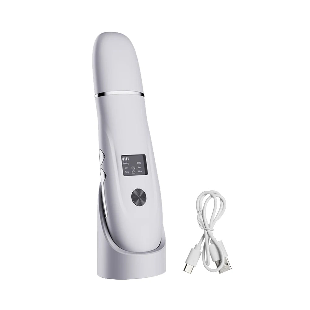 Ultrasonic Face Scrubber – Deep Facial Cleansing Spatula for Acne, Pore Cleaning, and Skin Peeling – Ultrasonic Facial Cleanser for Radiant, Clear Skin