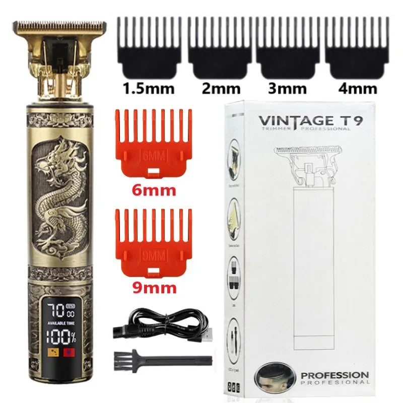 2025 T9 0mm Cordless Electric Hair Trimmer – Professional Beard & Hair Cutting Clippers for Men. Rechargeable Barber-Grade Grooming Machine