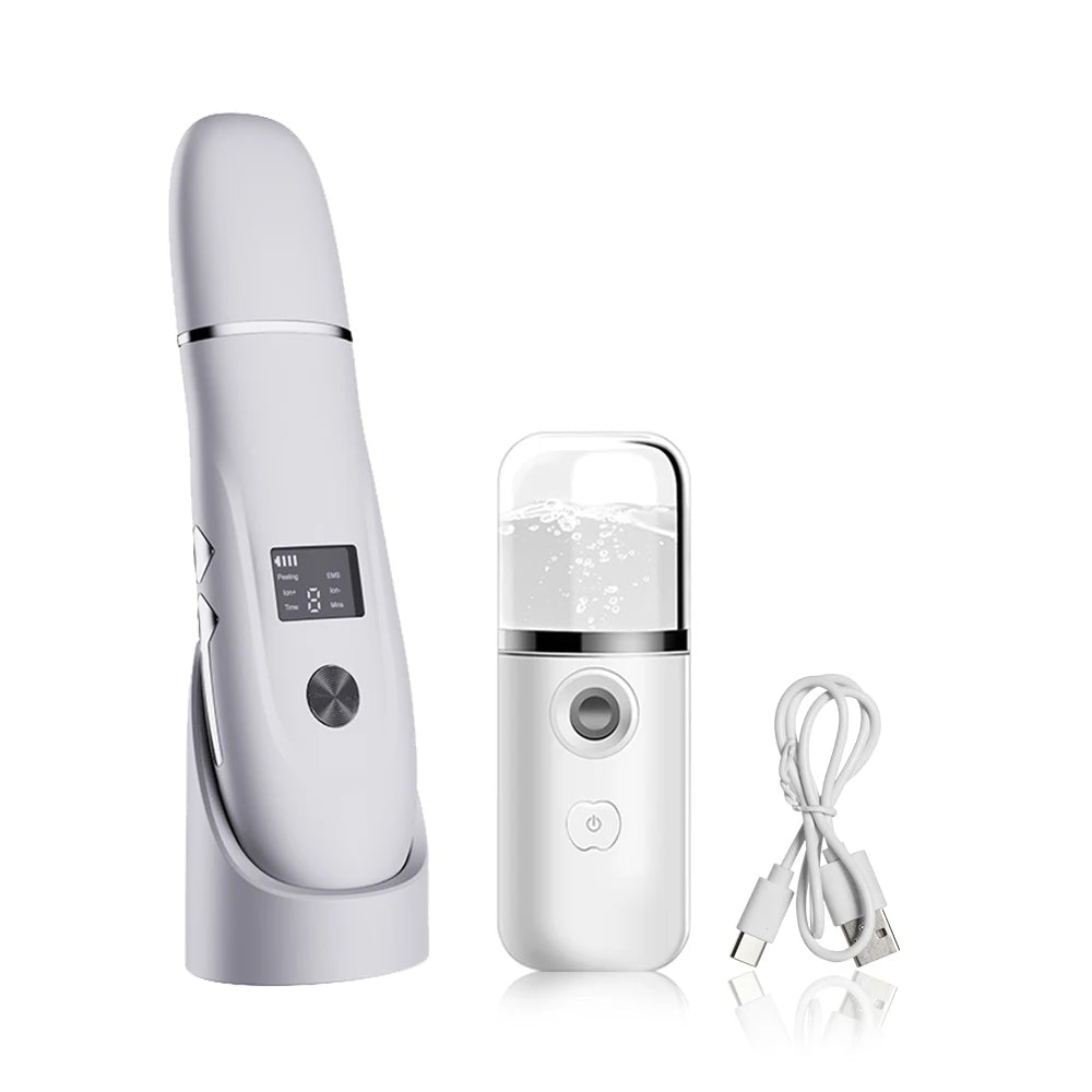 Ultrasonic Face Scrubber – Deep Facial Cleansing Spatula for Acne, Pore Cleaning, and Skin Peeling – Ultrasonic Facial Cleanser for Radiant, Clear Skin