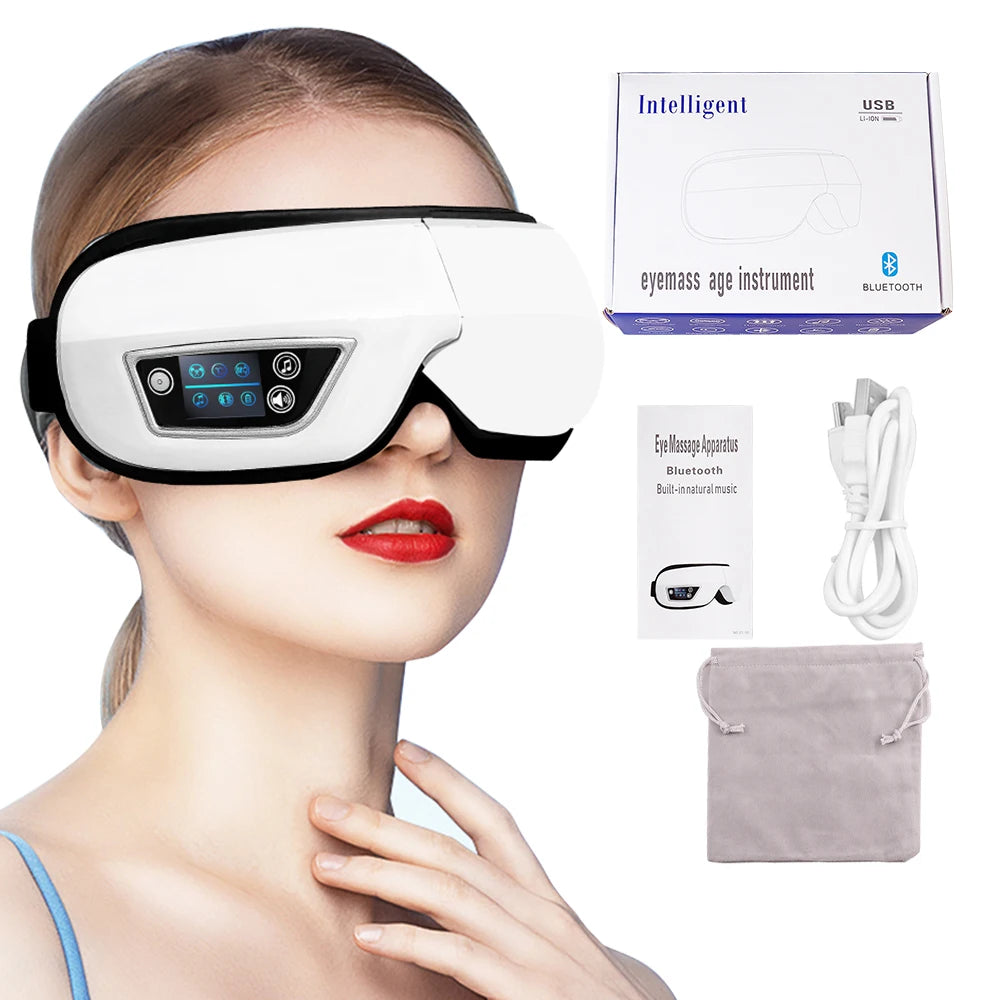 Foldable Eye Massager with Warm Vibration and Bluetooth Music for Relaxation & Fatigue Relief