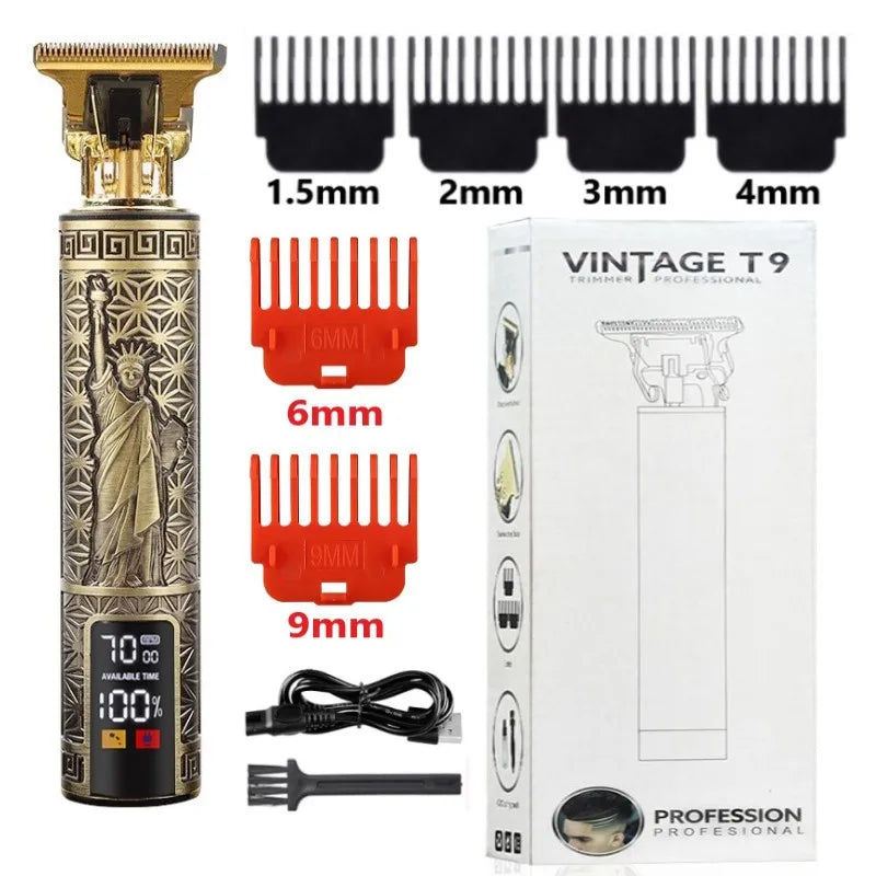 2025 T9 0mm Cordless Electric Hair Trimmer – Professional Beard & Hair Cutting Clippers for Men. Rechargeable Barber-Grade Grooming Machine