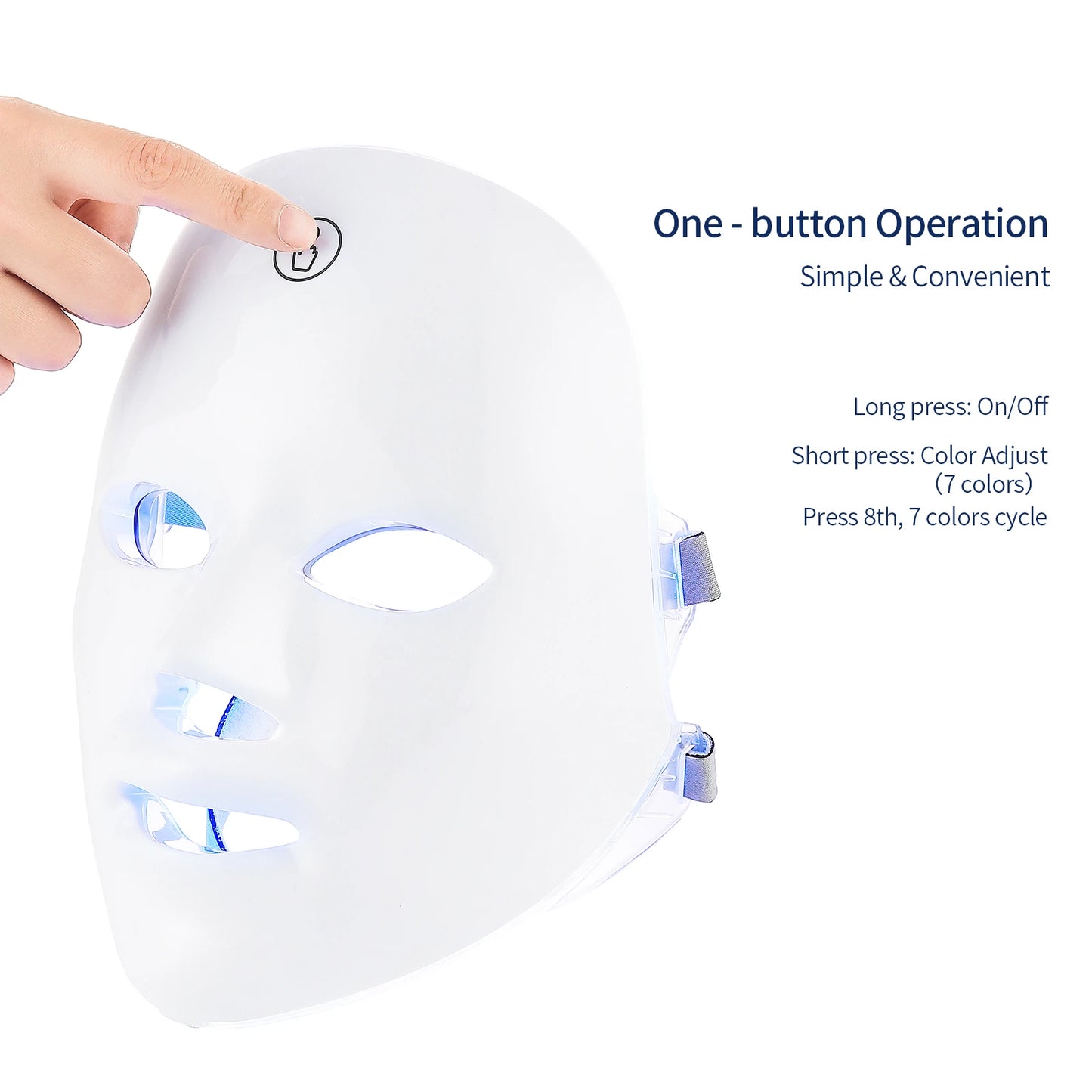 7-Color LED Photon Facial Therapy Mask – Red Light Skin Treatment for Anti-Aging, Wrinkle Reduction, and Face Rejuvenation – Relaxation and Radiant Skin Care Solution