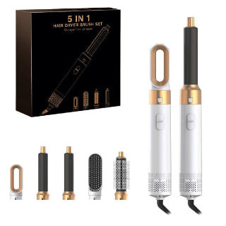 5-in-1 Professional Hair Dryer and Styling Tool Set – Hot Comb, Curling Iron, Hair Straightener, and Airwrap for All-in-One Hair Care