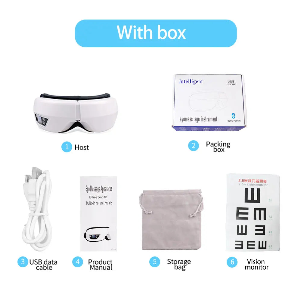 Foldable Eye Massager with Warm Vibration and Bluetooth Music for Relaxation & Fatigue Relief
