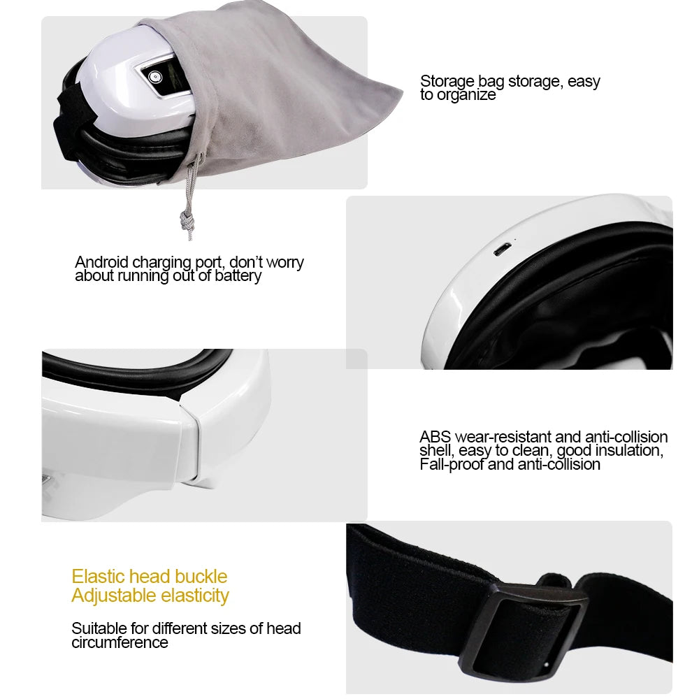 Foldable Eye Massager with Warm Vibration and Bluetooth Music for Relaxation & Fatigue Relief