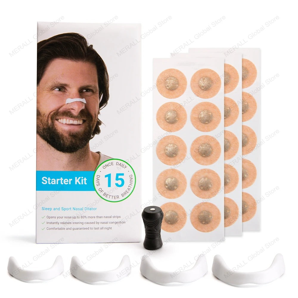 Sports Nasal Dilator Starter Kit – Magnetic Nasal Strips and Nose Breathing Dilators to Reduce Snoring and Improve Sleep
