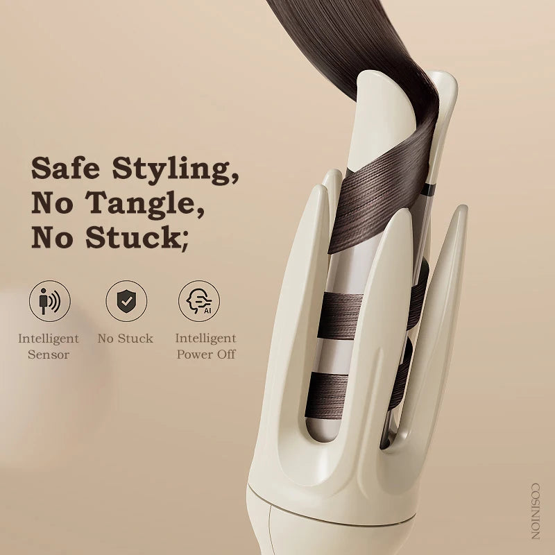 28 mm Automatic Negative Ion Ceramic Curling Iron Hair Curler for Rotating Curls and Waves – Anti-Tangle Electric Hair Styler for Smooth, Long-Lasting Curls for Home Use