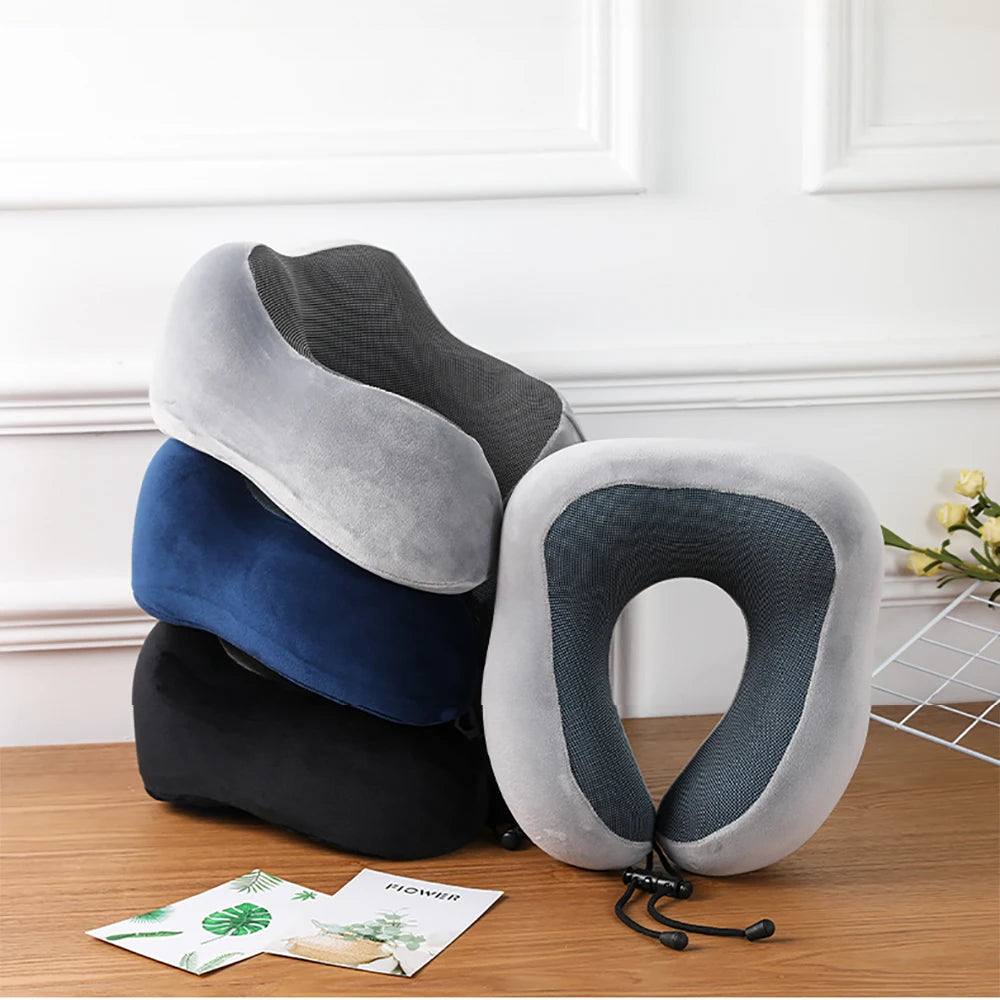 Memory Foam Car Neck Pillow – Soft U-Shaped Travel Cushion for Cervical Support. Ergonomic Neck Rest Pad for Comfort and Interior Car Accessories