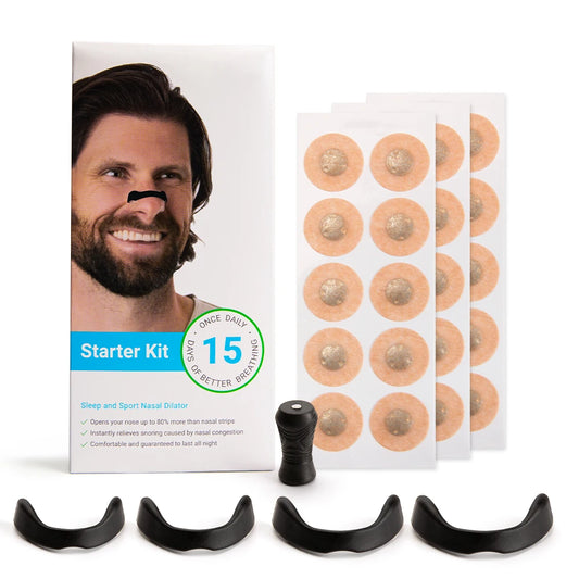 Sports Nasal Dilator Starter Kit – Magnetic Nasal Strips and Nose Breathing Dilators to Reduce Snoring and Improve Sleep