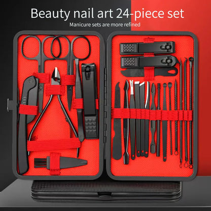 24-Piece Convenient Nail Clipper Set – Complete Manicure and Pedicure Kit with Nail Clippers, Trimmers, Pedicure Knife, and Ear Peeling Tool – Beauty Tools for Perfect Grooming
