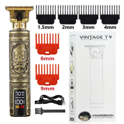 2025 T9 0mm Cordless Electric Hair Trimmer – Professional Beard & Hair Cutting Clippers for Men. Rechargeable Barber-Grade Grooming Machine
