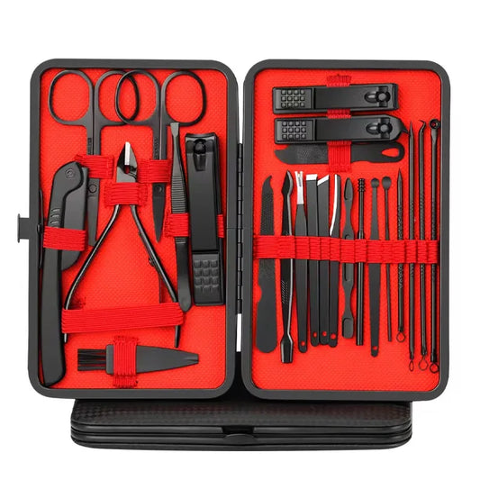24-Piece Convenient Nail Clipper Set – Complete Manicure and Pedicure Kit with Nail Clippers, Trimmers, Pedicure Knife, and Ear Peeling Tool – Beauty Tools for Perfect Grooming