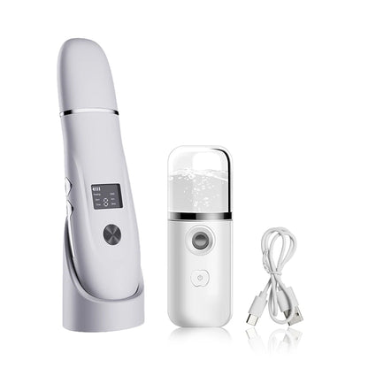 Ultrasonic Face Scrubber – Deep Facial Cleansing Spatula for Acne, Pore Cleaning, and Skin Peeling – Ultrasonic Facial Cleanser for Radiant, Clear Skin