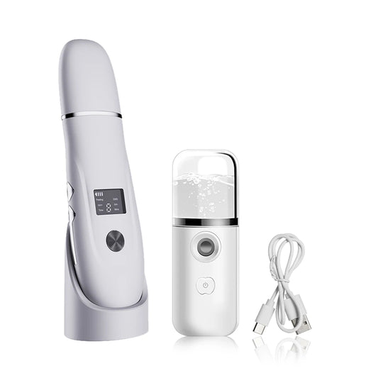 Ultrasonic Face Scrubber – Deep Facial Cleansing Spatula for Acne, Pore Cleaning, and Skin Peeling – Ultrasonic Facial Cleanser for Radiant, Clear Skin
