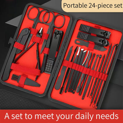 24-Piece Convenient Nail Clipper Set – Complete Manicure and Pedicure Kit with Nail Clippers, Trimmers, Pedicure Knife, and Ear Peeling Tool – Beauty Tools for Perfect Grooming
