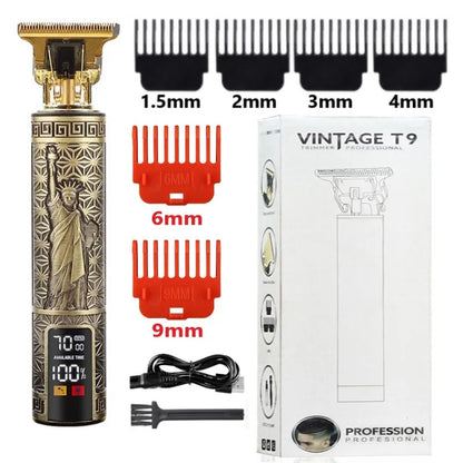 2025 T9 0mm Cordless Electric Hair Trimmer – Professional Beard & Hair Cutting Clippers for Men. Rechargeable Barber-Grade Grooming Machine