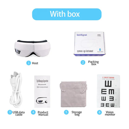 Foldable Eye Massager with Warm Vibration and Bluetooth Music for Relaxation & Fatigue Relief