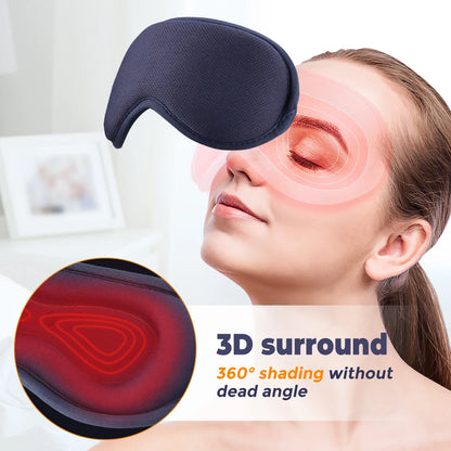 3D Electric Steam Eye Mask – 3-Level Hot Compress with 6-Level Vibration Massage, Smart Timing, Constant Temperature, and Sleep Shading for Eye Relief and Relaxation